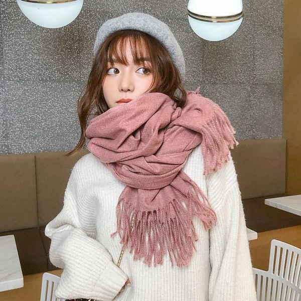 autumn/winter solid imitation cashmere scarf women's japanese simple plus thick warm clip shawl. scarves, Blue;gray
autumn/winter solid imitation cashmere scarf women's japanese simple plus thick warm clip shawl. scarves, Blue;gray