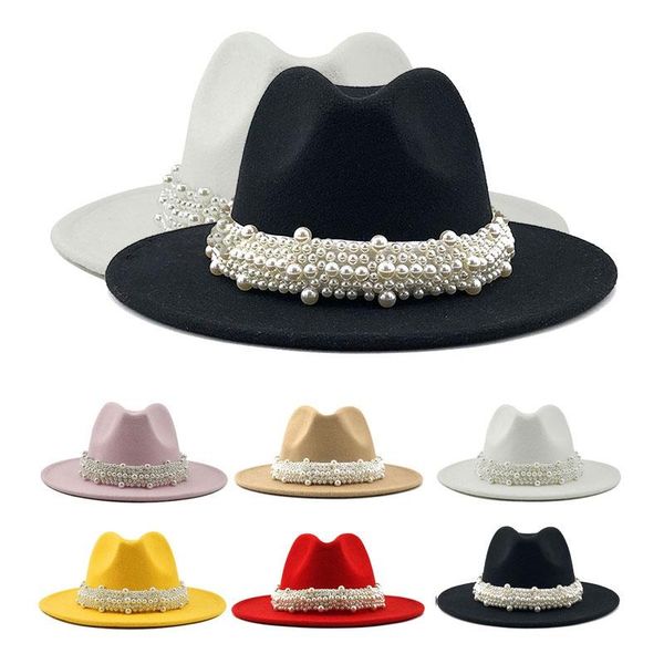women pearl felt hat elegant british style jazz wool fedora hats casual men formal party cap sun protection panama stingy brim, Blue;gray
women pearl felt hat elegant british style jazz wool fedora hats casual men formal party cap sun protection panama stingy brim, Blue;gray