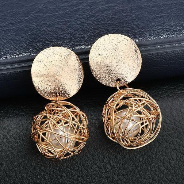 dangle & chandelier geometric style earrings. simple hand-knitted ball. metal vintage ladies earrings, Silver
dangle & chandelier geometric style earrings. simple hand-knitted ball. metal vintage ladies earrings, Silver