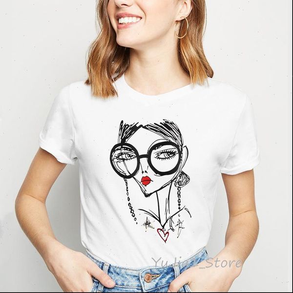 womens t shirts sketch pretty girl print tshirt women aesthetic clothes vintage vogue shirt harajuku summer tee femme, White
womens t shirts sketch pretty girl print tshirt women aesthetic clothes vintage vogue shirt harajuku summer tee femme, White