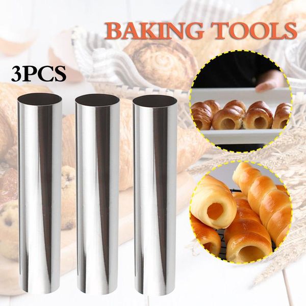 tools & accessories 3pcs diy baking cake molds stainless steel spiral baked mould croissants mold diversified pastry kitchen