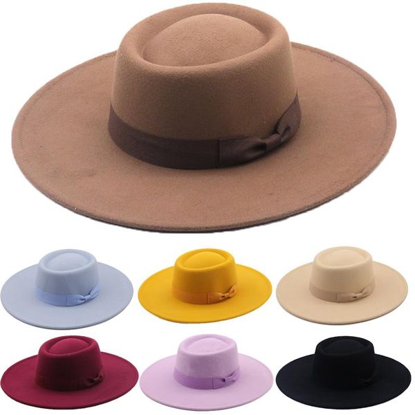 wide brim hats classic bowknot fedora hat ladies elegant retro vintage british woolen jazz autumn winter solid color panama, Blue;gray
wide brim hats classic bowknot fedora hat ladies elegant retro vintage british woolen jazz autumn winter solid color panama, Blue;gray