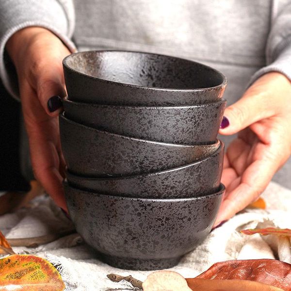 bowls japanese rice bowl creative stoare tableware black retro ceramic home el dinner
bowls japanese rice bowl creative stoare tableware black retro ceramic home el dinner