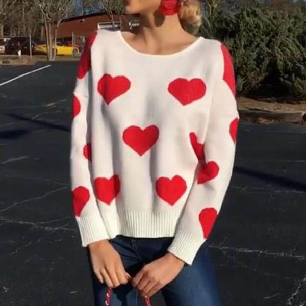 women's sweaters sweater women o-neck pullover long sleeve heart shaped print knitted winter for jumper chompas para mujer, White;black
women's sweaters sweater women o-neck pullover long sleeve heart shaped print knitted winter for jumper chompas para mujer, White;black