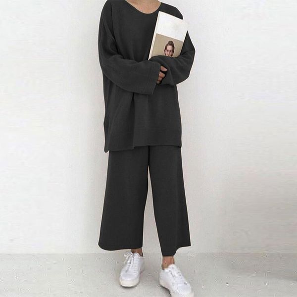 women's two piece pants fashion loose knitted suits autumn winter women set casual long sleeve pullover + straight outfits homewear, White
women's two piece pants fashion loose knitted suits autumn winter women set casual long sleeve pullover + straight outfits homewear, White