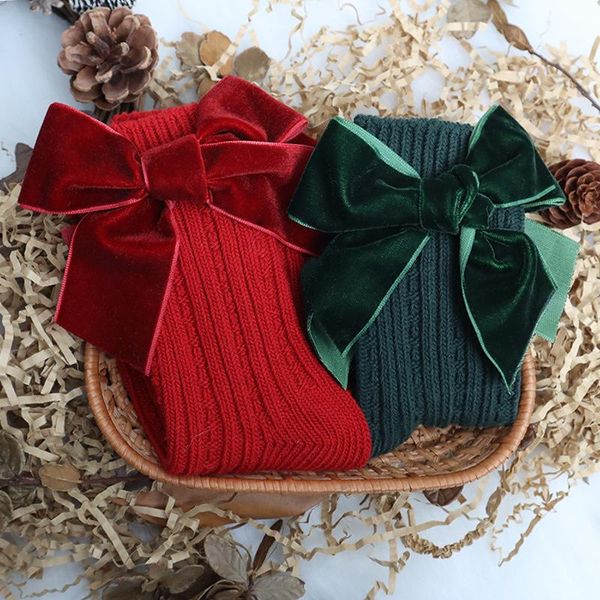 socks baby girls knee high kids cotton big bow christmas sock solid woolen girl toddler soft long for children, Pink;yellow 
socks baby girls knee high kids cotton big bow christmas sock solid woolen girl toddler soft long for children, Pink;yellow