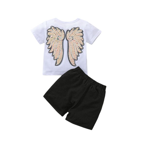 1-6y fashion kids girls clothes sets 2pcs short sleeve back sequined wings t shirts shorts summer 2021 new, White
1-6y fashion kids girls clothes sets 2pcs short sleeve back sequined wings t shirts shorts summer 2021 new, White