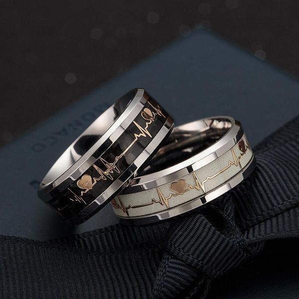 wedding rings ring stainless steel promise heartbeat glowing jewelry for men women, Slivery;golden
wedding rings ring stainless steel promise heartbeat glowing jewelry for men women, Slivery;golden
