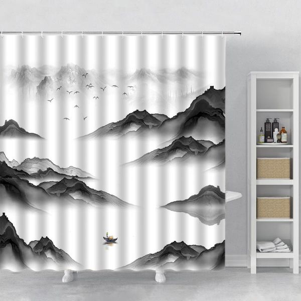 shower curtains chinese ink painting landscape mountain fog lake forest natural scenery home decor bathroom with hooks
shower curtains chinese ink painting landscape mountain fog lake forest natural scenery home decor bathroom with hooks