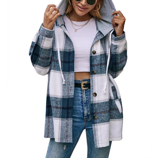women's jackets loose hooded shirt coat spring autumn winter korean version thin thick shirts college style casual plaid top, Black;brown
women's jackets loose hooded shirt coat spring autumn winter korean version thin thick shirts college style casual plaid top, Black;brown