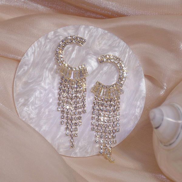 exquisite super shine tassel crtysal earring for women cubic zirconia harf circle stud earrings wedding jewelry pendant gift, Golden;silver
exquisite super shine tassel crtysal earring for women cubic zirconia harf circle stud earrings wedding jewelry pendant gift, Golden;silver