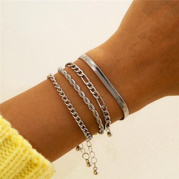 link, chain 4pcs/set hiphop gold silver color snake charming bracelet set for women girl metal geometric adjustable layered bracelets, Black
link, chain 4pcs/set hiphop gold silver color snake charming bracelet set for women girl metal geometric adjustable layered bracelets, Black