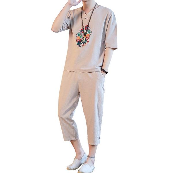 men's tracksuits -5xl plus size summer streetwear tracksuit short sleeve shirt + cropped pants 2pcs set chinese style men clothing xxx, Gray
men's tracksuits -5xl plus size summer streetwear tracksuit short sleeve shirt + cropped pants 2pcs set chinese style men clothing xxx, Gray