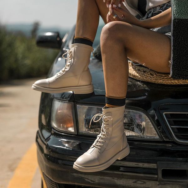 boots ankle women flats platform shoes fashion round toe lace-up comfortable casual short ladies boot, Black
boots ankle women flats platform shoes fashion round toe lace-up comfortable casual short ladies boot, Black