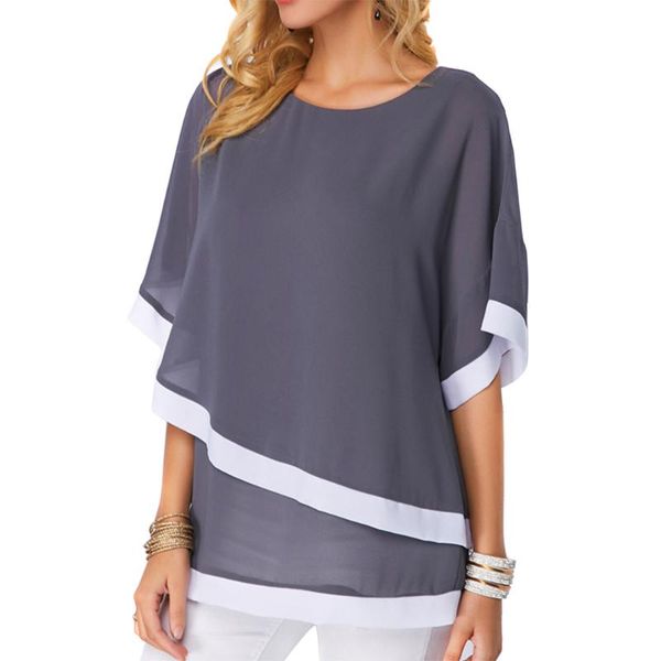 women's blouses & shirts 2021 chiffon blouse casual patchwork irregular batwing o neck summer women oversized 5xl blusas mujer, White
women's blouses & shirts 2021 chiffon blouse casual patchwork irregular batwing o neck summer women oversized 5xl blusas mujer, White