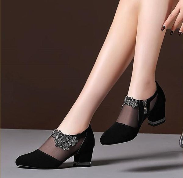dress shoes women crystal mesh zip lace sandals woman high heels spring female classics solid platform ladies party 2021, Black
dress shoes women crystal mesh zip lace sandals woman high heels spring female classics solid platform ladies party 2021, Black
