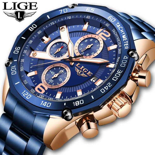 wristwatches lige classic rose gold relojes hombre 2021 mens luxury fashion chronograph luminous waterproof watch erkek kol saati, Slivery;brown
wristwatches lige classic rose gold relojes hombre 2021 mens luxury fashion chronograph luminous waterproof watch erkek kol saati, Slivery;brown