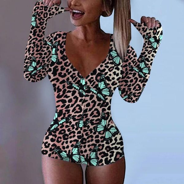 women's jumpsuits & rompers 35# fashion bodysuit women leopard print long sleeve jumpsuit nightwear romper pijama mameluco, Black;white
women's jumpsuits & rompers 35# fashion bodysuit women leopard print long sleeve jumpsuit nightwear romper pijama mameluco, Black;white