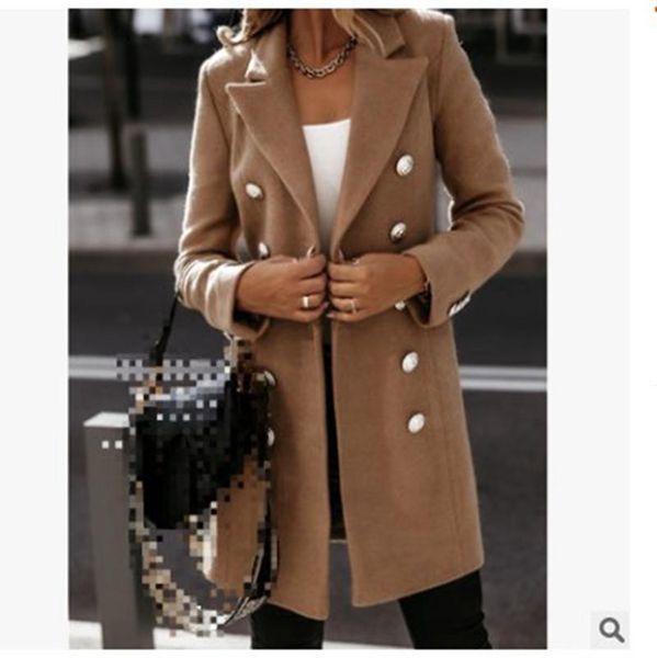 women's wool & blends women long coatturn-down collar button woolen coat autumn winter sleeve pocket jacket office lady plus size, Black
women's wool & blends women long coatturn-down collar button woolen coat autumn winter sleeve pocket jacket office lady plus size, Black