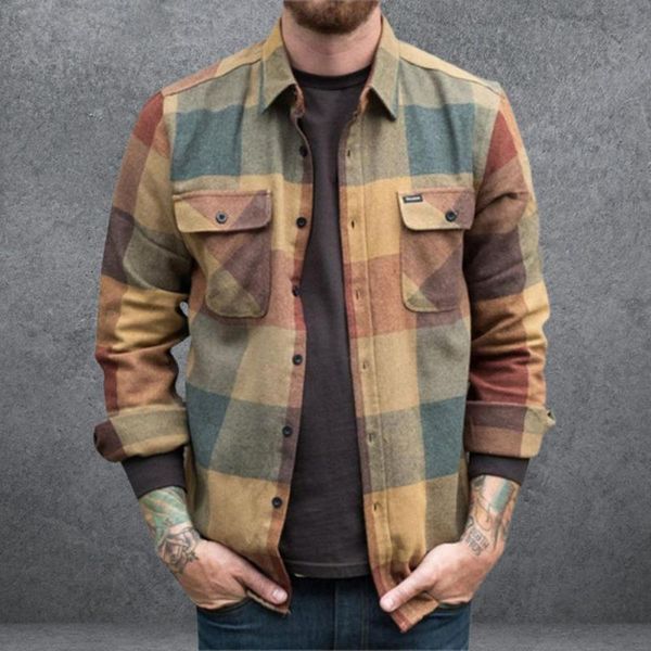 men's casual shirts all-match chic single-breasted plaid shirt coat simple autumn button cuffs outerwear, White;black
men's casual shirts all-match chic single-breasted plaid shirt coat simple autumn button cuffs outerwear, White;black