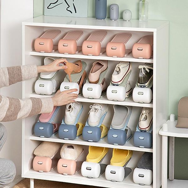 clothing & wardrobe storage shoes shelf adjustable double-layer rack non-slip plastic home holder, blue
clothing & wardrobe storage shoes shelf adjustable double-layer rack non-slip plastic home holder, blue