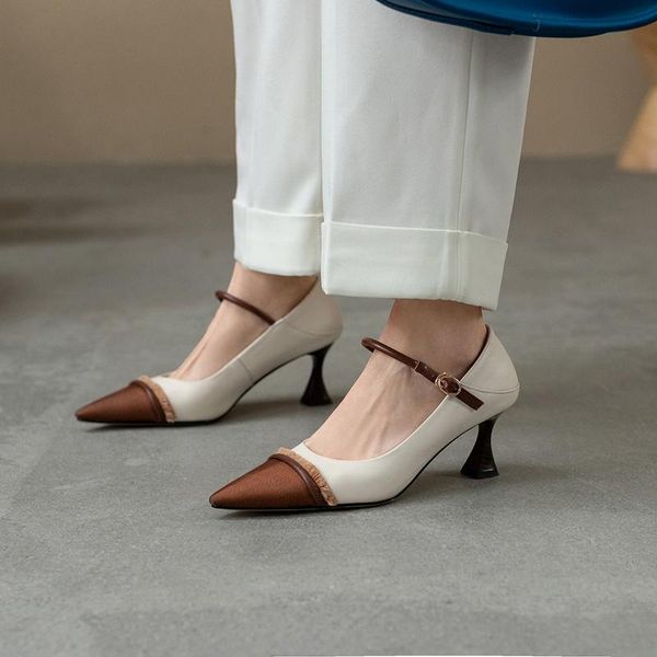 dress shoes genuine leather mary janes buckle strap spring/autumn pointed toe shallow pumps fashion high heel size 34-39 handmade, Black
dress shoes genuine leather mary janes buckle strap spring/autumn pointed toe shallow pumps fashion high heel size 34-39 handmade, Black