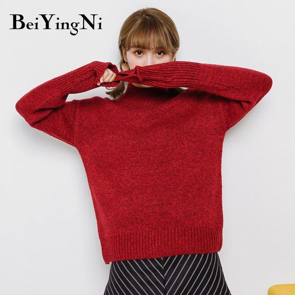 women's sweaters beiyingni female sweater knitted vintage loose casual kpop pullover women fashion jumper turtlenecks cashmere tricot, White;black
women's sweaters beiyingni female sweater knitted vintage loose casual kpop pullover women fashion jumper turtlenecks cashmere tricot, White;black