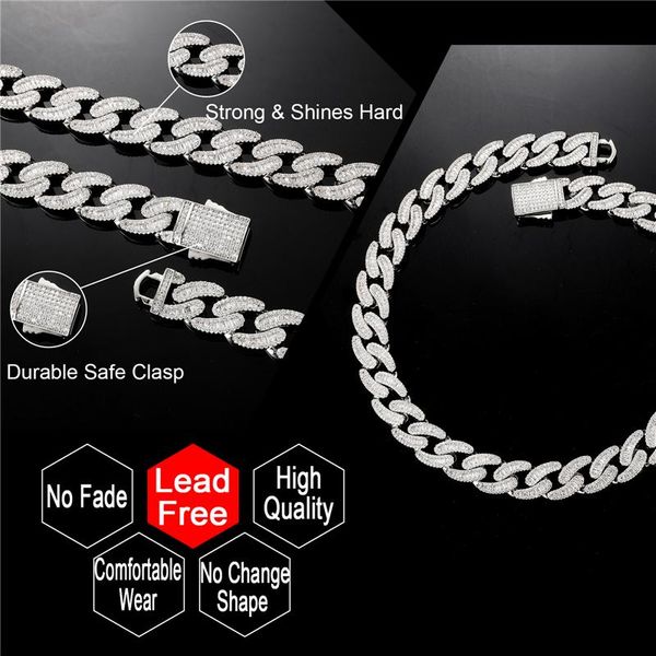 chains hip hop 15mm baguette cuban link bling iced out cz setting + cubic zirconia chain necklace for men women jewelry, Silver
chains hip hop 15mm baguette cuban link bling iced out cz setting + cubic zirconia chain necklace for men women jewelry, Silver