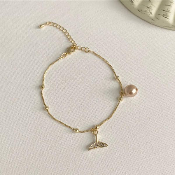 link, chain elegant female fishtail pearl bracelet korean fashion women's gold color charming wedding party jewelry gifts, Black
link, chain elegant female fishtail pearl bracelet korean fashion women's gold color charming wedding party jewelry gifts, Black