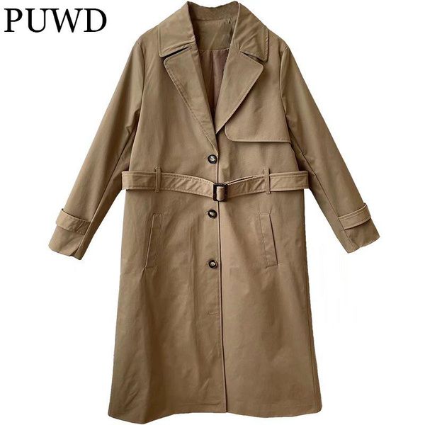 women's trench coats puwd casual women solid long coat belt 2021 autumn winter all-match retro fashion street jacket loose female chic, Tan;black
women's trench coats puwd casual women solid long coat belt 2021 autumn winter all-match retro fashion street jacket loose female chic, Tan;black