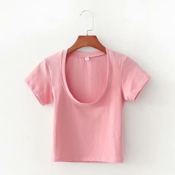 women's t-shirt atkullqz 2021 women clothing european and american style u-neck low-cut tight-fitting slimming slim crop female, White
women's t-shirt atkullqz 2021 women clothing european and american style u-neck low-cut tight-fitting slimming slim crop female, White