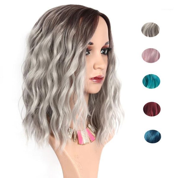 short wavy bob grey wigs 16inch natural curly hair synthetic for women cosplay daily party wig easy to wash1, Black
short wavy bob grey wigs 16inch natural curly hair synthetic for women cosplay daily party wig easy to wash1, Black