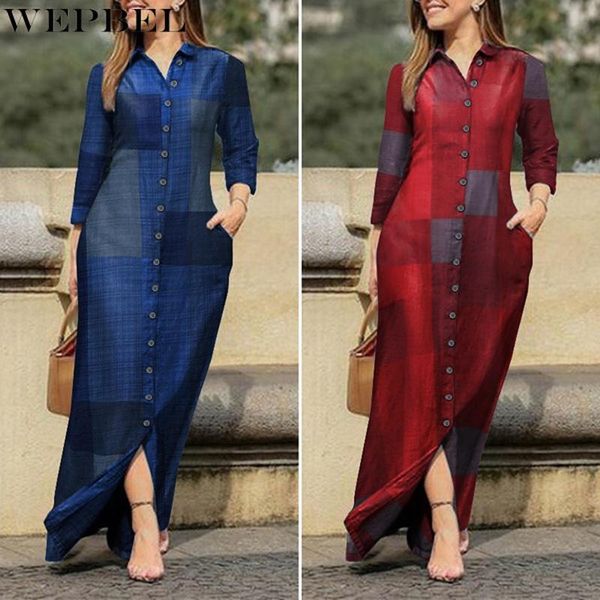 casual dresses wepbel women long sleeve vintage plaid holiday party maxi lapel button down shirt dress kleid, Black;gray
casual dresses wepbel women long sleeve vintage plaid holiday party maxi lapel button down shirt dress kleid, Black;gray