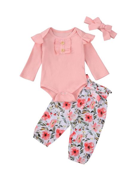 clothing sets born girls ribbded suit, solid lace long sleeve flower printing pants and hairband 3-piece suits, White
clothing sets born girls ribbded suit, solid lace long sleeve flower printing pants and hairband 3-piece suits, White