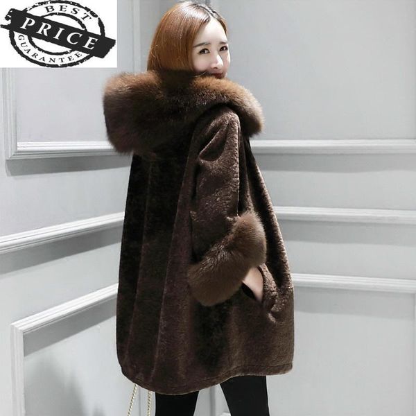 women's fur & faux natural wool winter jacket women sheep shearing coats female parka real hooded warm spring clothes lwl13a3, Black
women's fur & faux natural wool winter jacket women sheep shearing coats female parka real hooded warm spring clothes lwl13a3, Black
