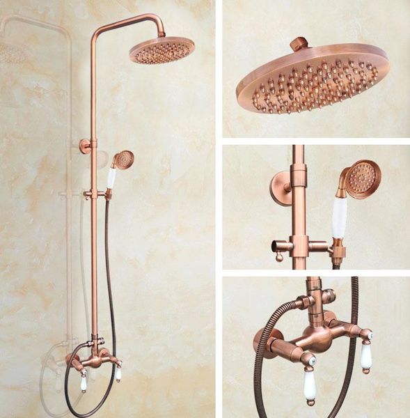 antique red copper brass dual ceramic handles bathroom 8" round rain shower head faucet set bath mixer tap wall mounted mrg586 sets
antique red copper brass dual ceramic handles bathroom 8" round rain shower head faucet set bath mixer tap wall mounted mrg586 sets