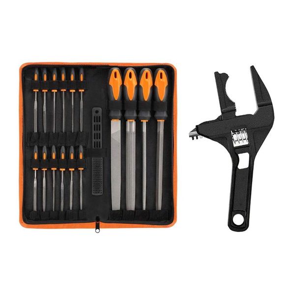 hand tools 17pcs file tool set, half-round round large with adjustable bathroom spanner wide jaw 6-68mm
hand tools 17pcs file tool set, half-round round large with adjustable bathroom spanner wide jaw 6-68mm