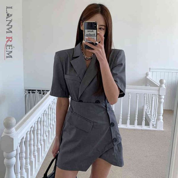 women's summer dresses thin office style short sleeve fake two-piece slim waist notched collar ol dress famale j528 210507, Black;gray
women's summer dresses thin office style short sleeve fake two-piece slim waist notched collar ol dress famale j528 210507, Black;gray