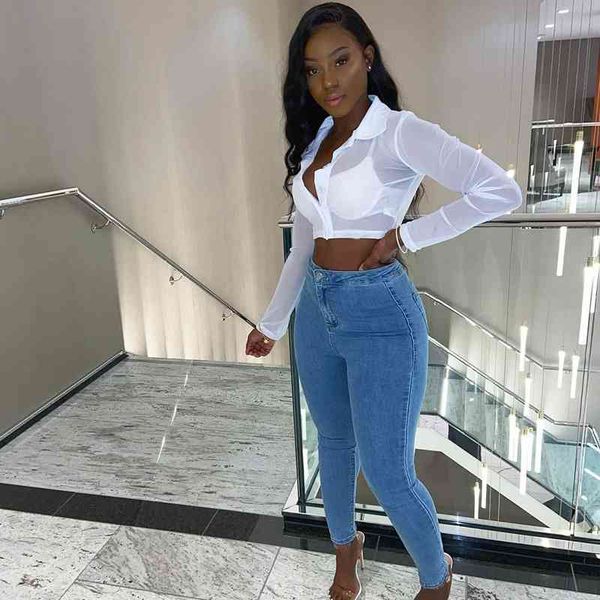 women's knits & tees fashion womens solid single breasted long sleeve shirt women turn down collar short blouses clothing fem, White
women's knits & tees fashion womens solid single breasted long sleeve shirt women turn down collar short blouses clothing fem, White