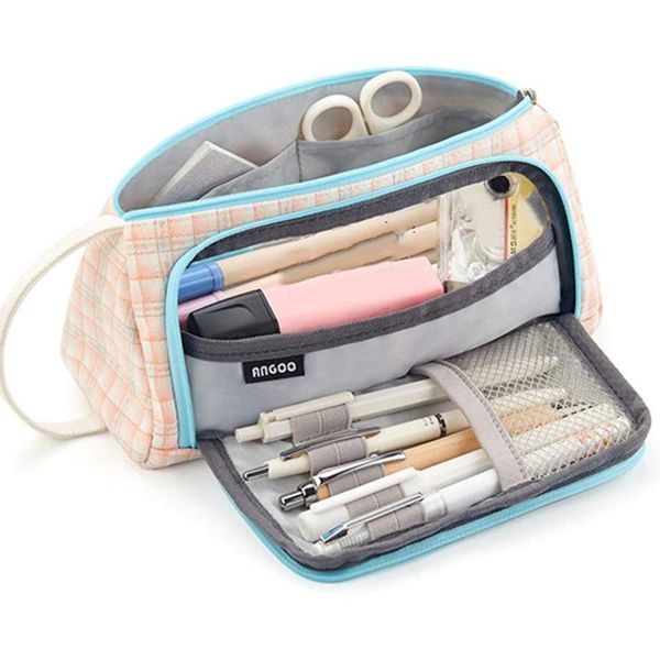 pencil bags -angoo big capacity case pen pouch storage with handle stationery bag supplies box for student office 
pencil bags -angoo big capacity case pen pouch storage with handle stationery bag supplies box for student office
