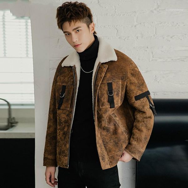 men's leather & faux sheep shearling jacket man winter genuine men real fur coat natural wool lining 2021 19107-1 kj3313, Black
men's leather & faux sheep shearling jacket man winter genuine men real fur coat natural wool lining 2021 19107-1 kj3313, Black
