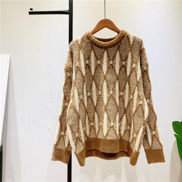 spring and autumn women's casual round neck long sleeve geometric pattern loose sweater sweaters, White;black
spring and autumn women's casual round neck long sleeve geometric pattern loose sweater sweaters, White;black
