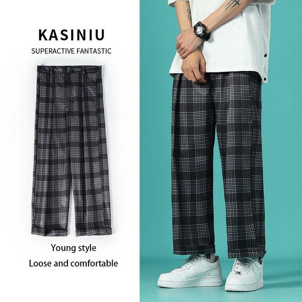 spring and summer plaid pants men's fashion retro casual men streetwear korean loose hip-hop wide-leg mens trousers, Black
spring and summer plaid pants men's fashion retro casual men streetwear korean loose hip-hop wide-leg mens trousers, Black