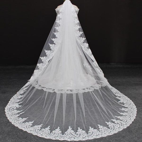 bridal veils cathedral long lace wedding veil with comb one layer 3 meters white ivory voile mariage, Black
bridal veils cathedral long lace wedding veil with comb one layer 3 meters white ivory voile mariage, Black