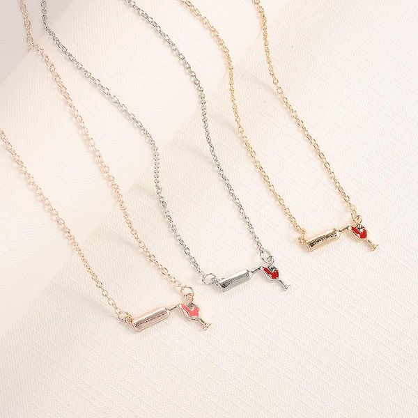 pendant necklaces fashion rose gold color wine cup collar necklace bottle enamel for women girls party gift, Silver
pendant necklaces fashion rose gold color wine cup collar necklace bottle enamel for women girls party gift, Silver