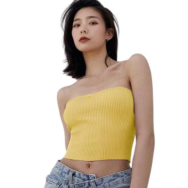 summer strapless tube female slim stretch short section bottoming knit wrap tanks women's & camis, White
summer strapless tube female slim stretch short section bottoming knit wrap tanks women's & camis, White