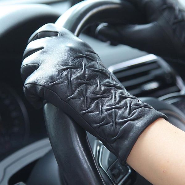 sports gloves real leather female autumn winter thermal plus plushed lined fashion black driving women sheepskin l016nc
sports gloves real leather female autumn winter thermal plus plushed lined fashion black driving women sheepskin l016nc