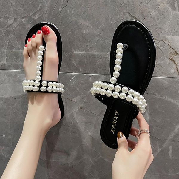 slippers outdoor women's summer sandals in 2021 t-type flat bottom string beads pinch toe lovely schoolgirl beach shoes, Black
slippers outdoor women's summer sandals in 2021 t-type flat bottom string beads pinch toe lovely schoolgirl beach shoes, Black