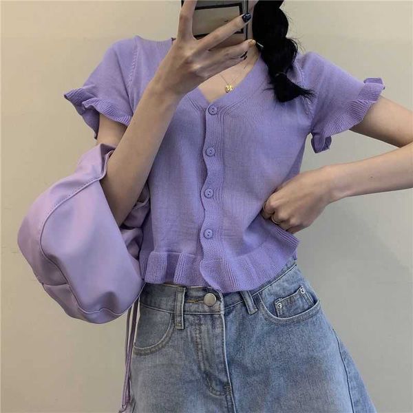 ss korean t-shirt harajuku v-neck lace short-sleeved thin sweater crop women's outer wear slim short cardigan 210526, White
ss korean t-shirt harajuku v-neck lace short-sleeved thin sweater crop women's outer wear slim short cardigan 210526, White