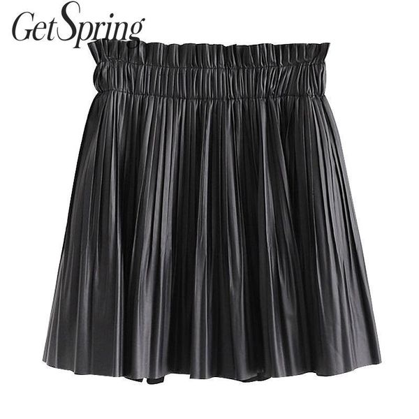 skirts getspring women skirt black pu leather temperament all match mini elastic high waisted pleated spring summer
skirts getspring women skirt black pu leather temperament all match mini elastic high waisted pleated spring summer